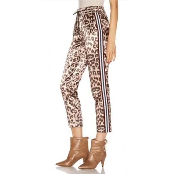 MOTHER Pants - MOTHER The Lounger Ankle Pants in Wildcat Satin Leopard Print Large Mob Wife